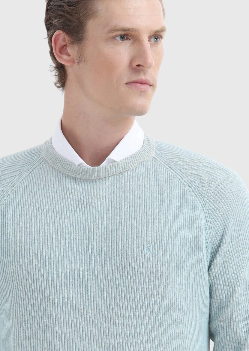 Aqua Bisiklet Yaka Selanik Yün Karışımlı Triko Kazak - 4