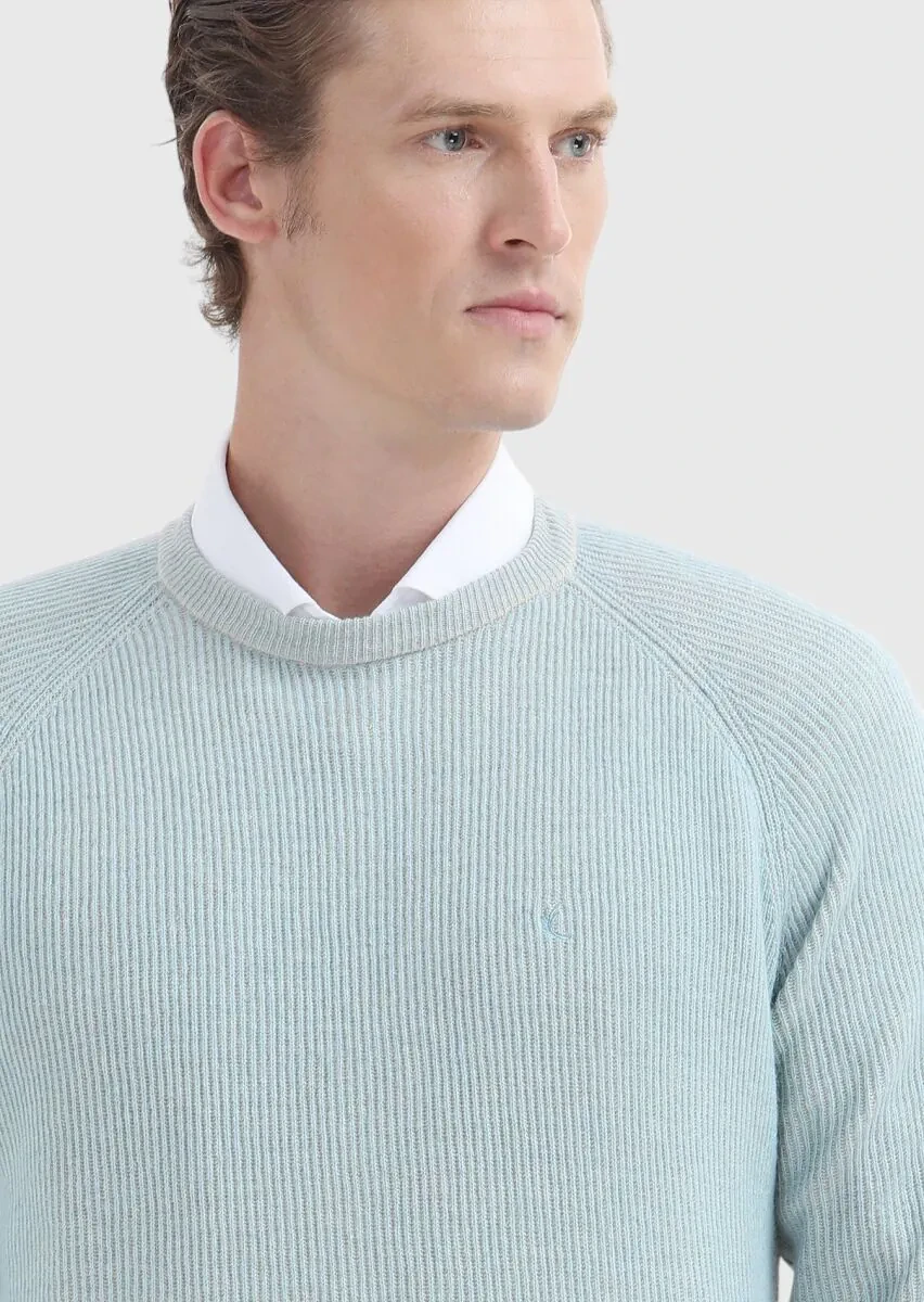 Aqua Bisiklet Yaka Selanik Yün Karışımlı Triko Kazak - 4