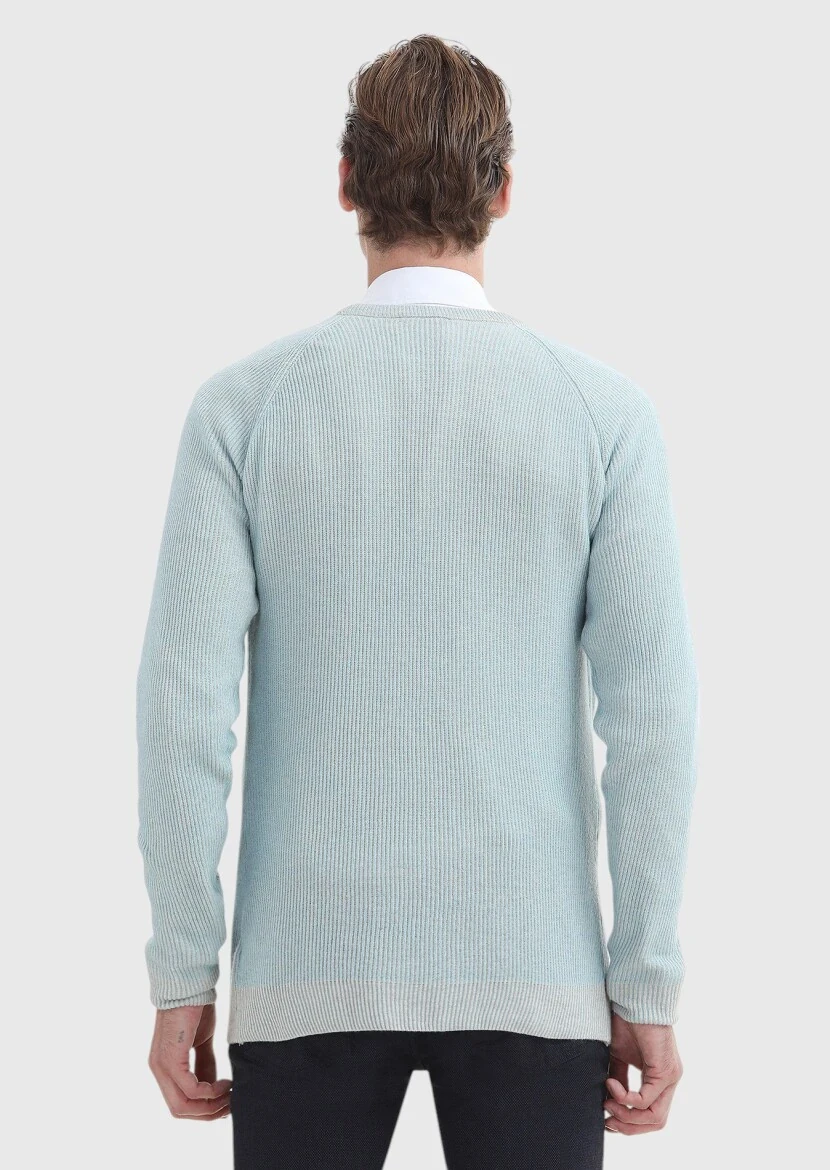 Aqua Bisiklet Yaka Selanik Yün Karışımlı Triko Kazak - 5