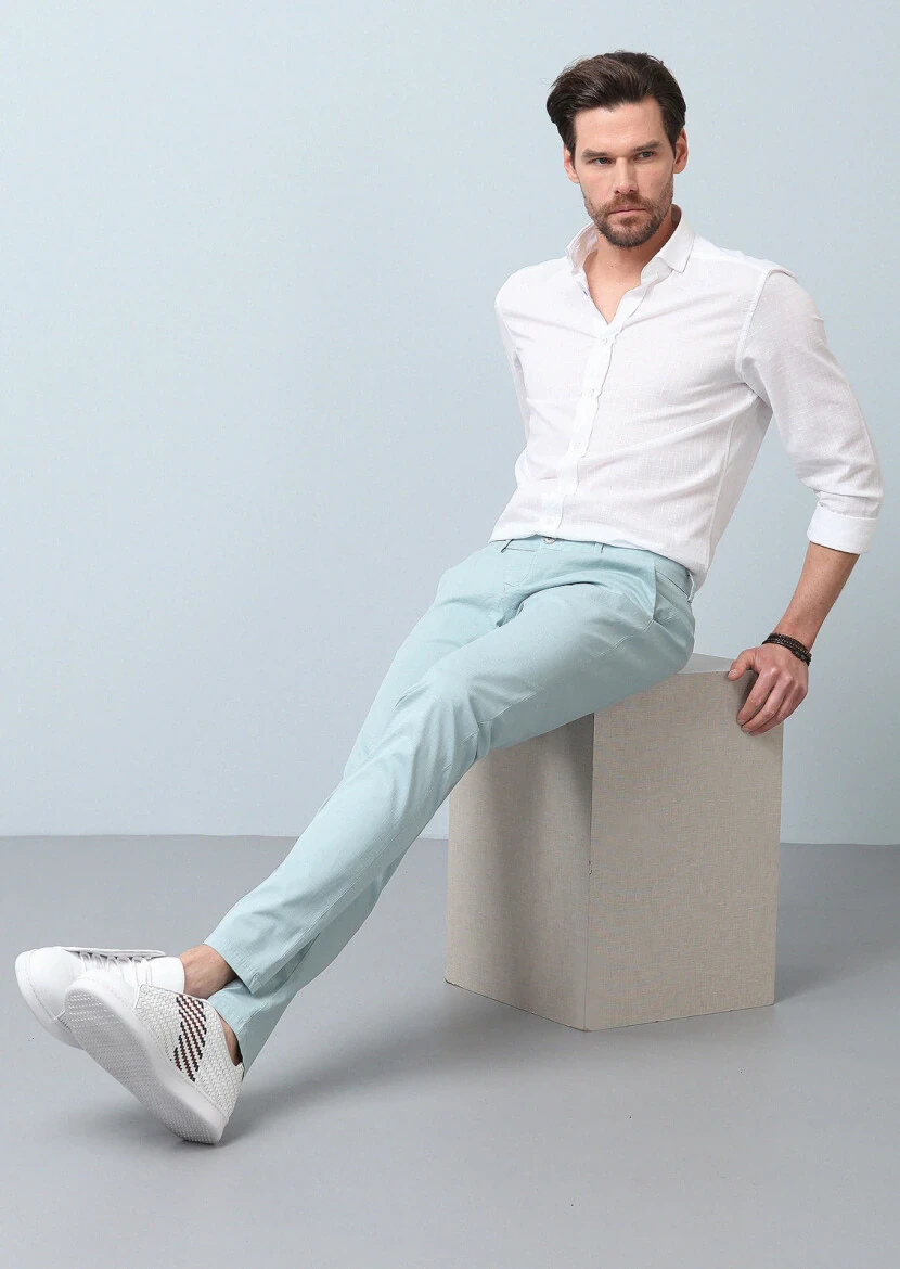 Aqua Düz Dokuma Slim Fit Casual Pamuk Karışımlı Pantolon 