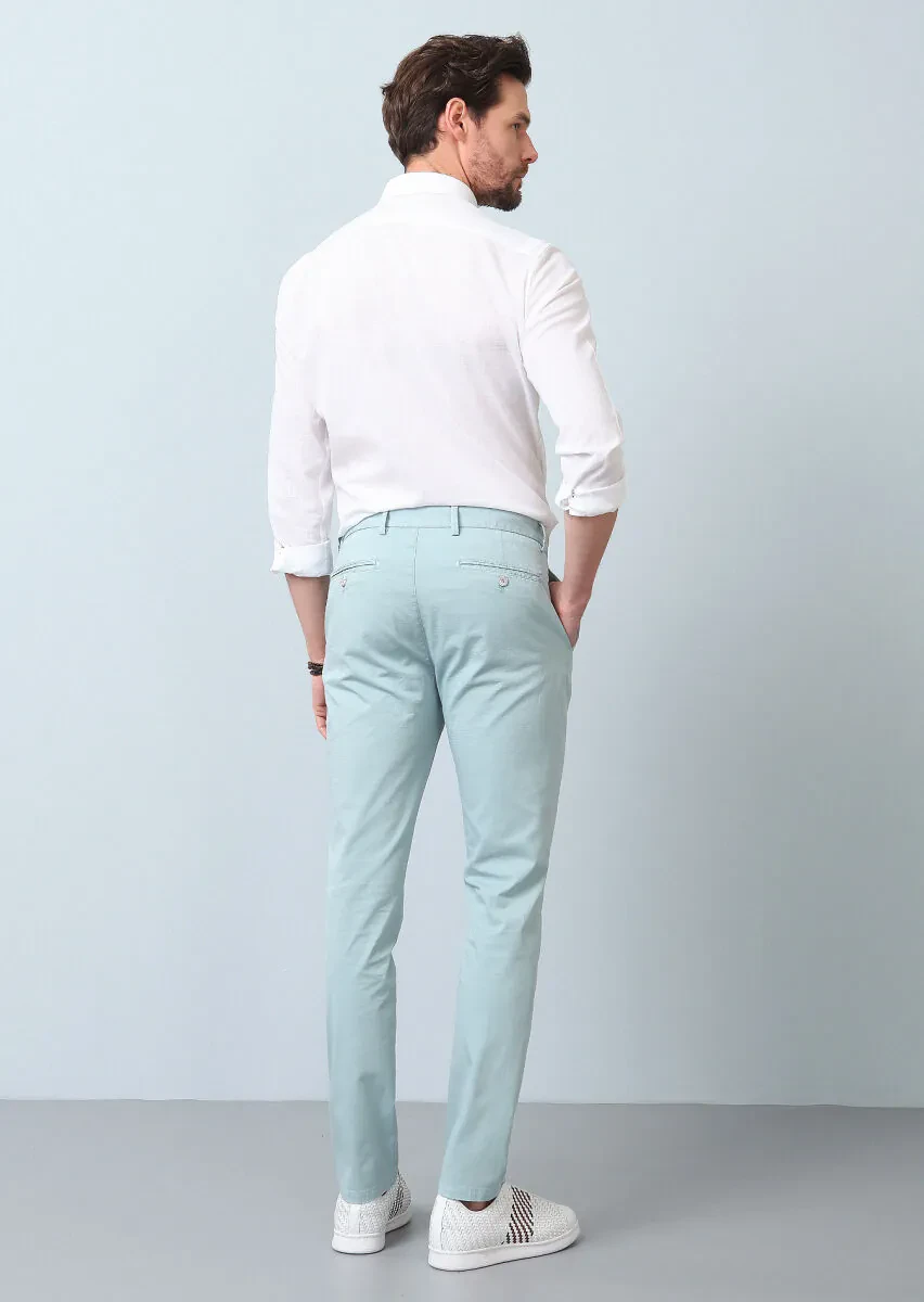 Aqua Düz Dokuma Slim Fit Casual Pamuk Karışımlı Pantolon - 5