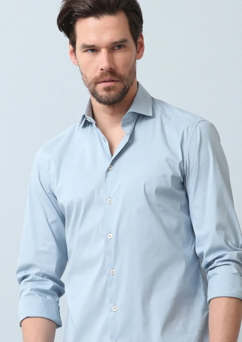 Aqua Düz Regular Fit Dokuma Casual Pamuk Karışımlı Gömlek - 2