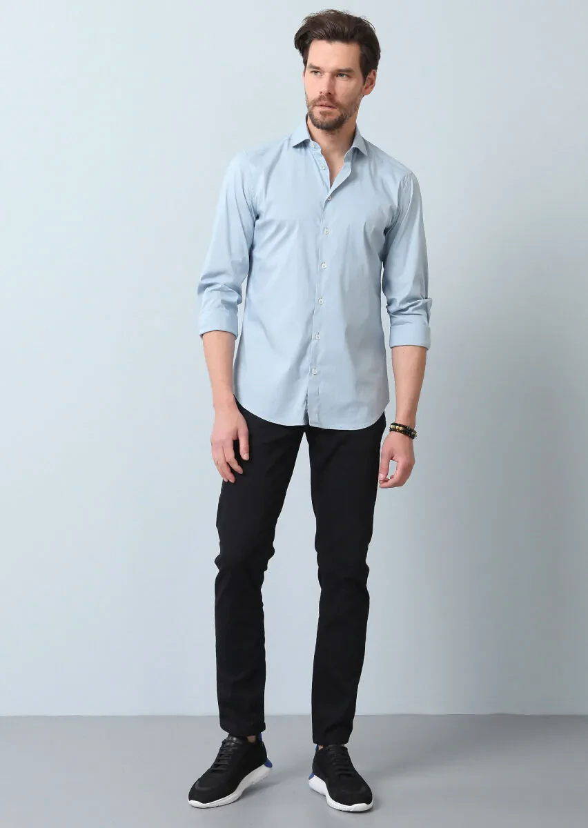 Aqua Düz Regular Fit Dokuma Casual Pamuk Karışımlı Gömlek - 4