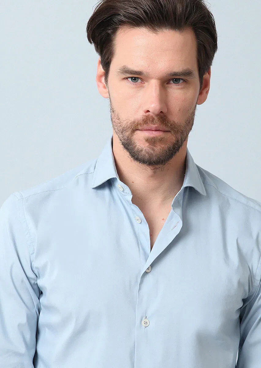 Aqua Düz Regular Fit Dokuma Casual Pamuk Karışımlı Gömlek - 5