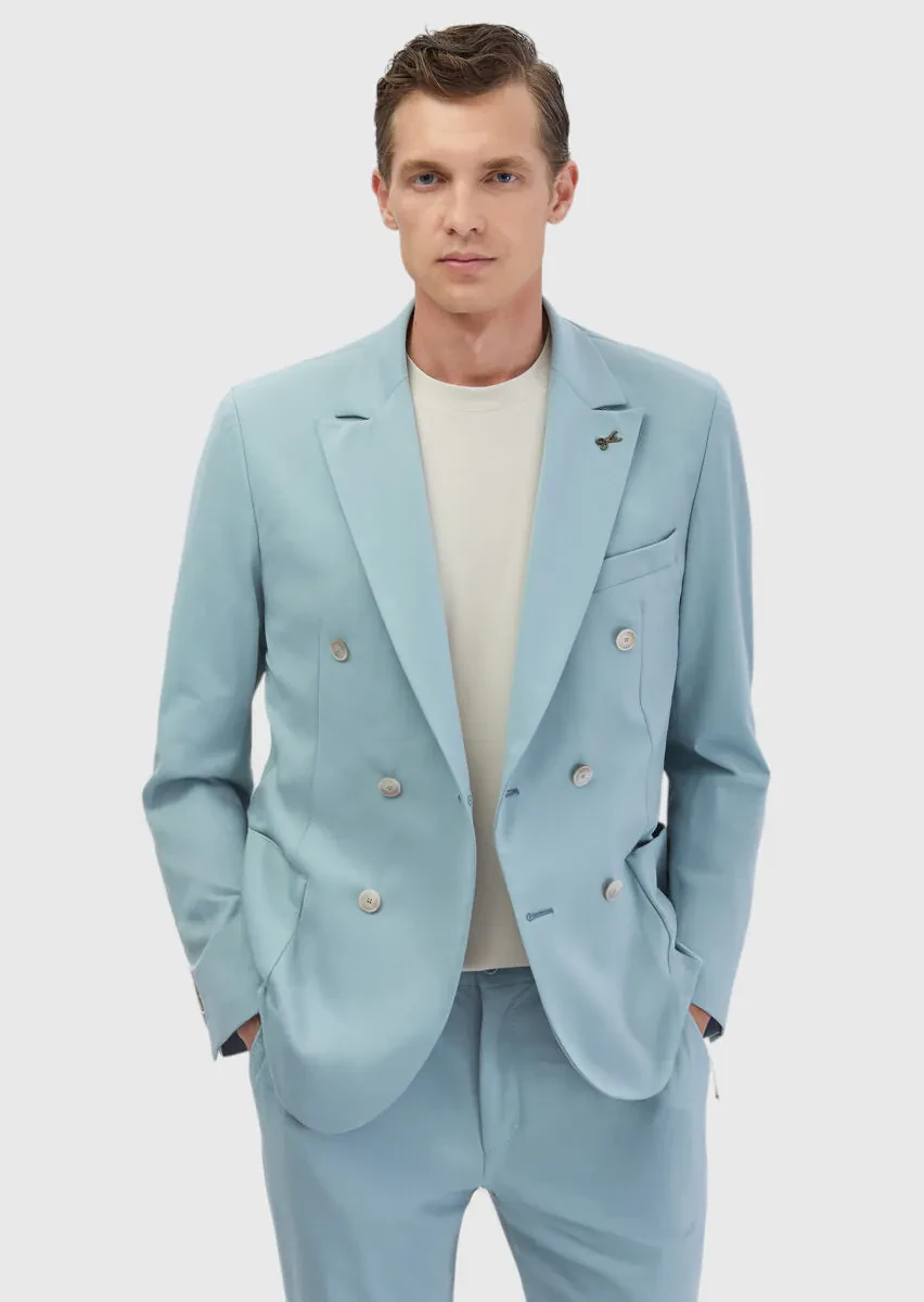 Aqua Plain Comfort Fit Suit - 1