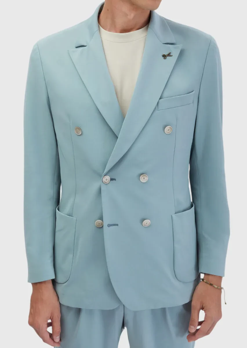 Aqua Plain Comfort Fit Suit - 7