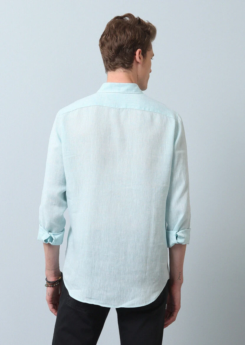 Aqua Plain Regular Fit Weaving Casual Cotton Blended Shirt - 5