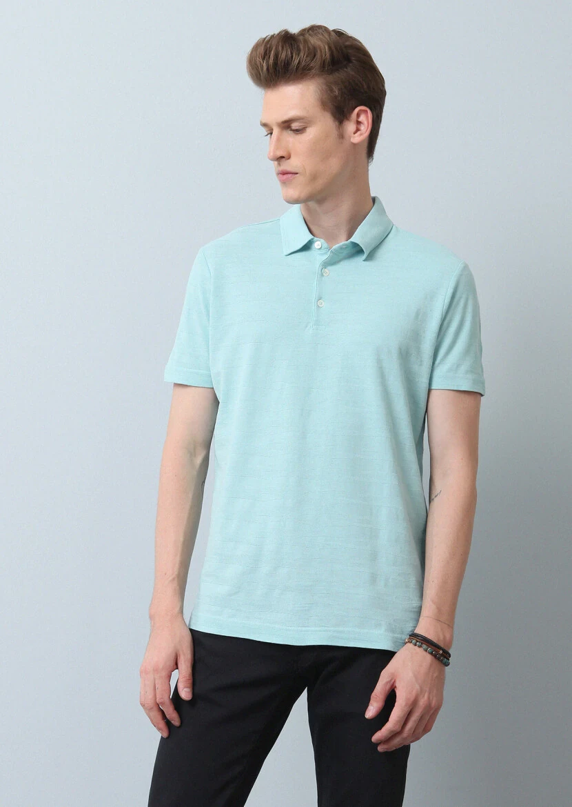 Aqua Polo Yaka %100 Pamuk T-Shirt - 2