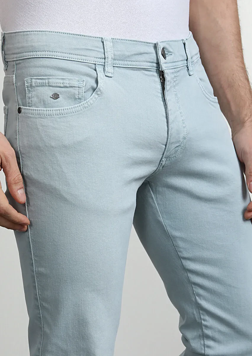 Aqua Weaving Slim Fit Casual Cotton Blended Trousers - 2