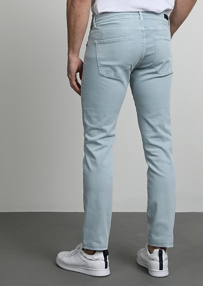 Aqua Weaving Slim Fit Casual Cotton Blended Trousers - 4