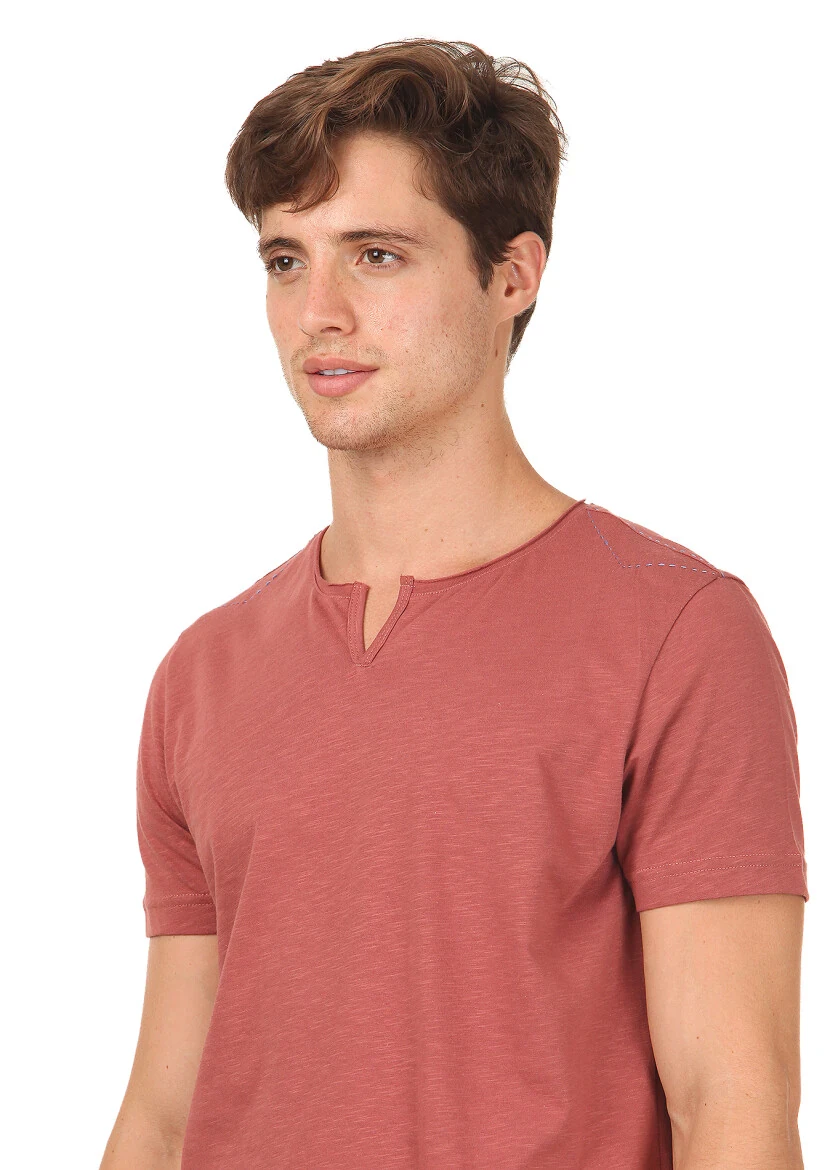 Bakır Düz %100 Pamuk T-Shirt 