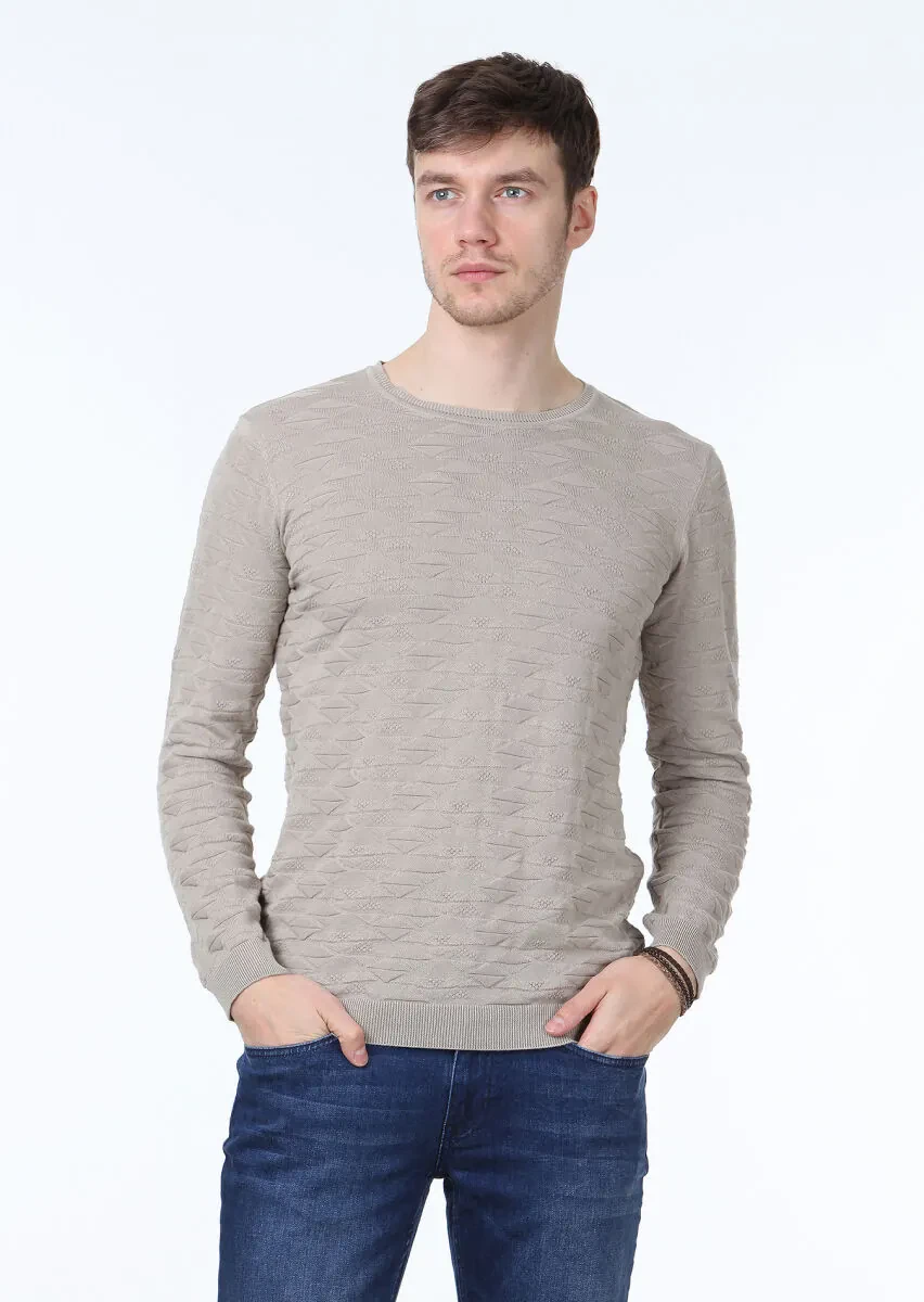 Beige Knitwear Sweatshirt - 1