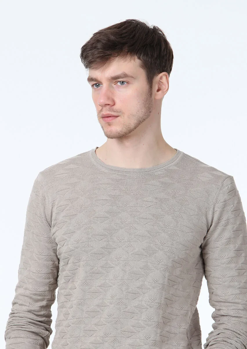 Beige Knitwear Sweatshirt - 3