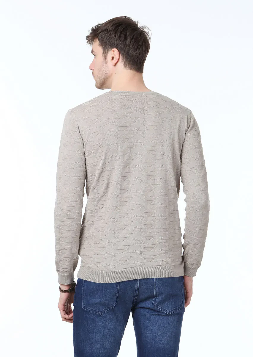 Beige Knitwear Sweatshirt - 4