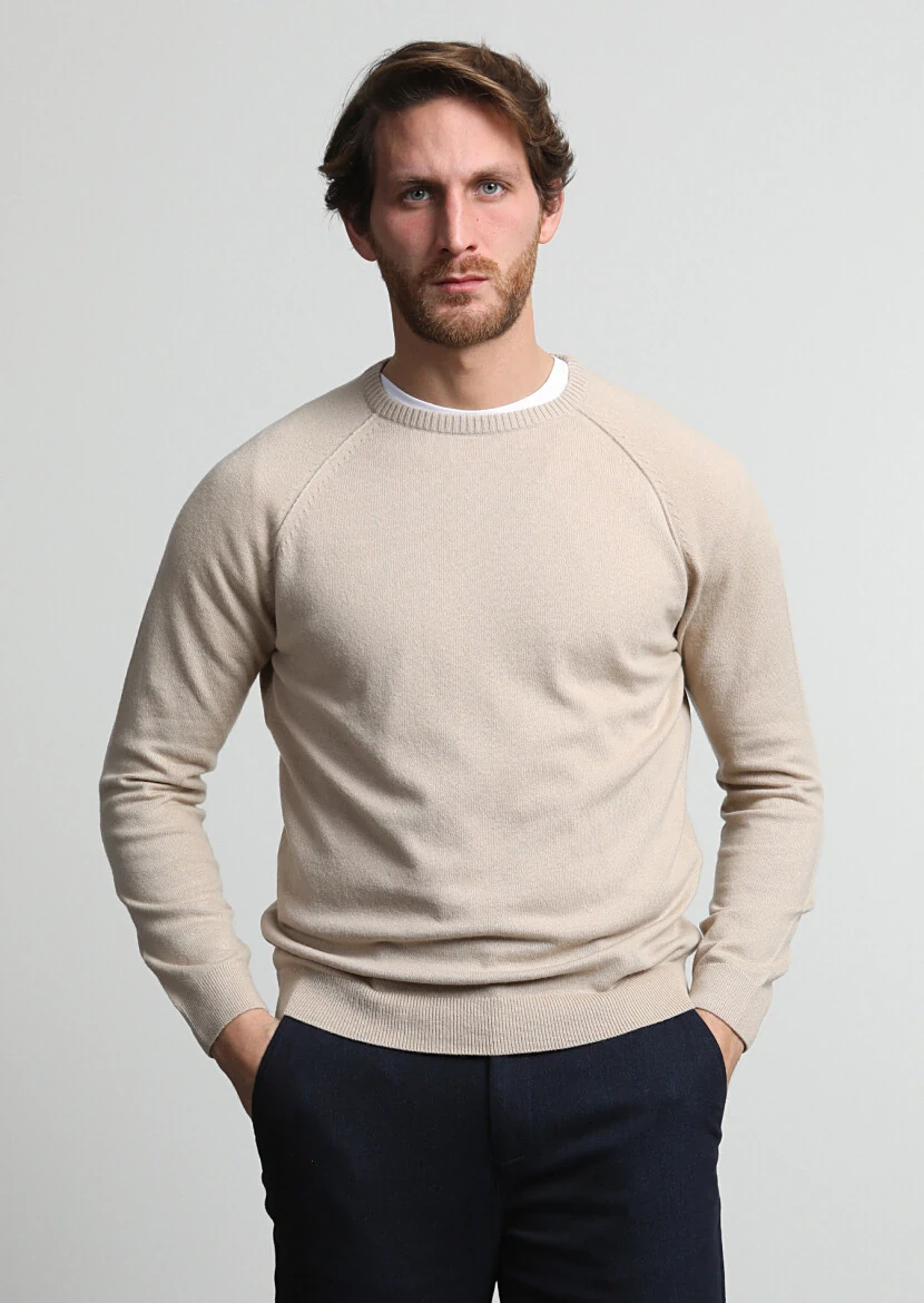 Beige Knitwear Sweatshirt - 1
