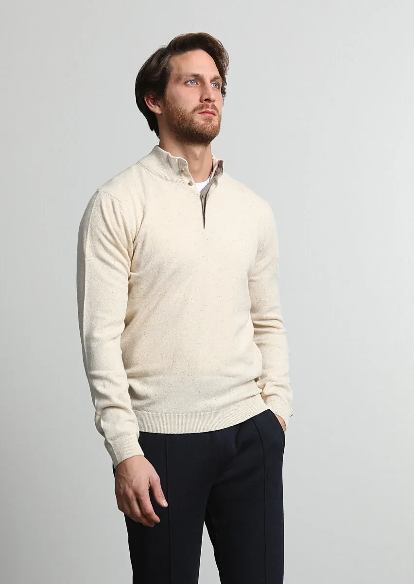 Beige Knitwear Sweatshirt - 3