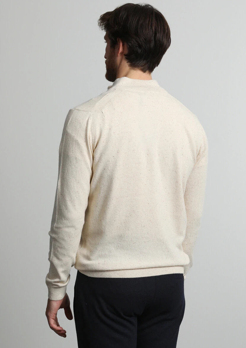 Beige Knitwear Sweatshirt - 4