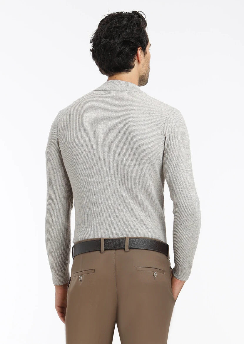 Beige Knitwear Sweatshirt - 5