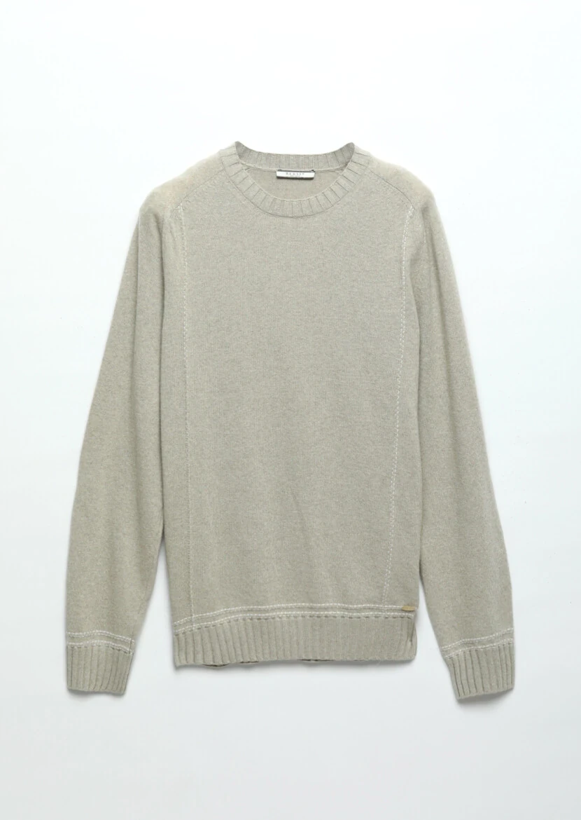 Beige Knitwear Sweatshirt - 7