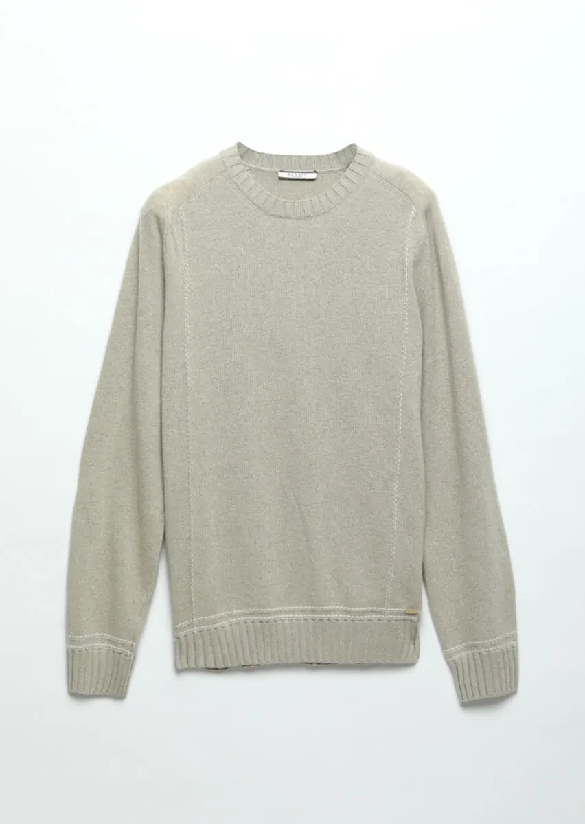 Beige Knitwear Sweatshirt - 7