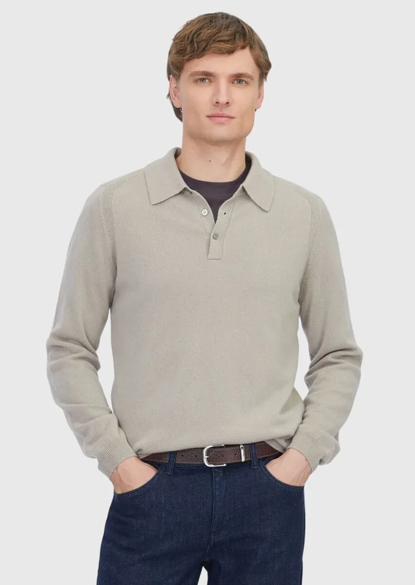 Beige Knitwear Sweatshirt - 1