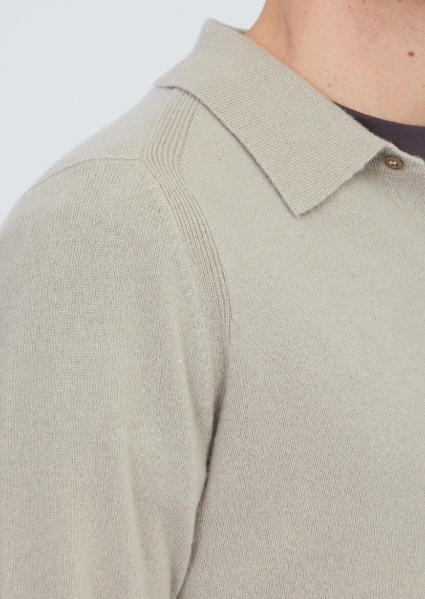 Beige Knitwear Sweatshirt - 5