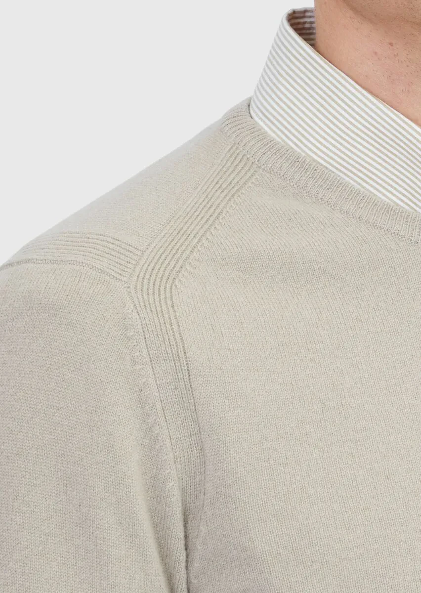 Beige Knitwear Sweatshirt - 4