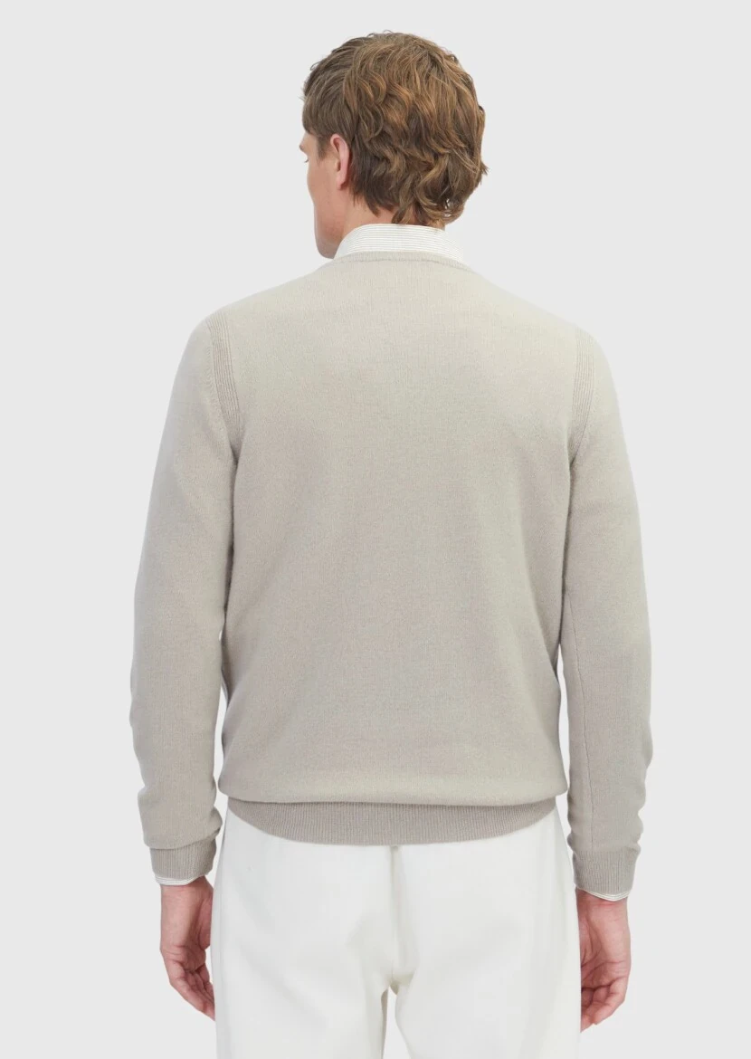 Beige Knitwear Sweatshirt - 5