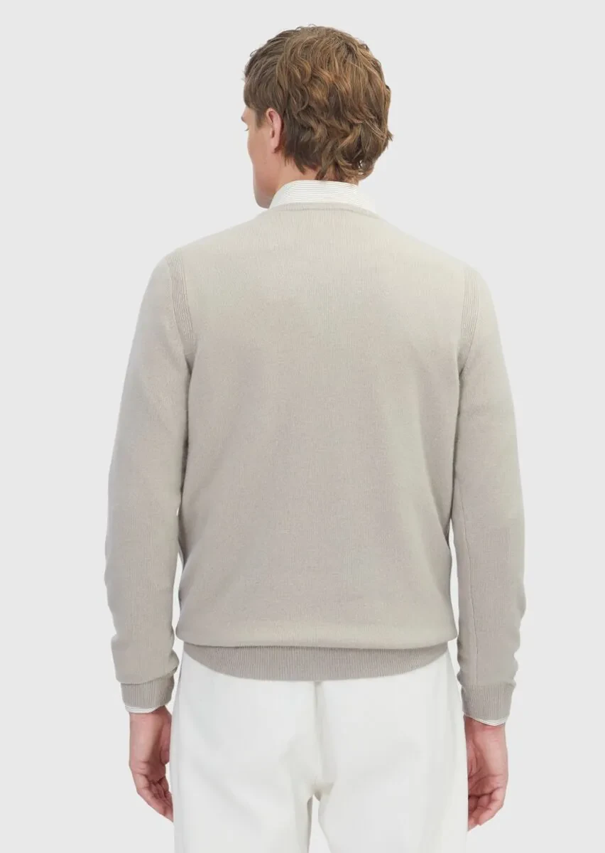 Beige Knitwear Sweatshirt - 5