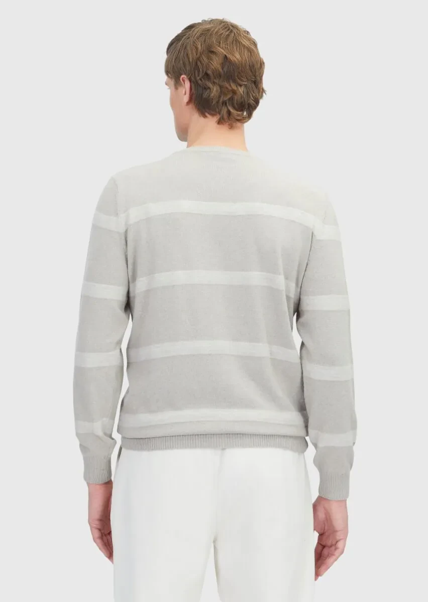 Beige Knitwear Sweatshirt - 5