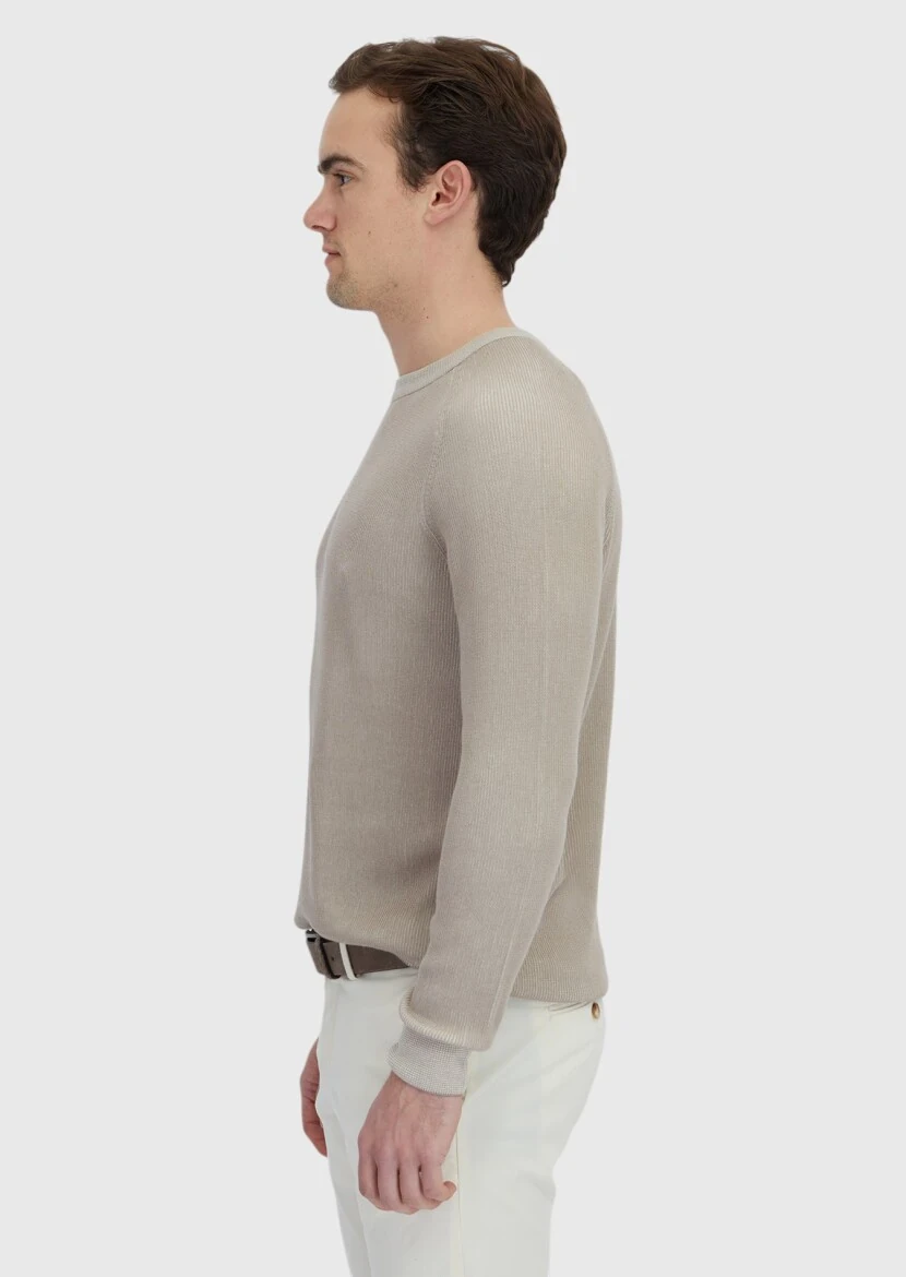 Beige Knitwear Sweatshirt - 3