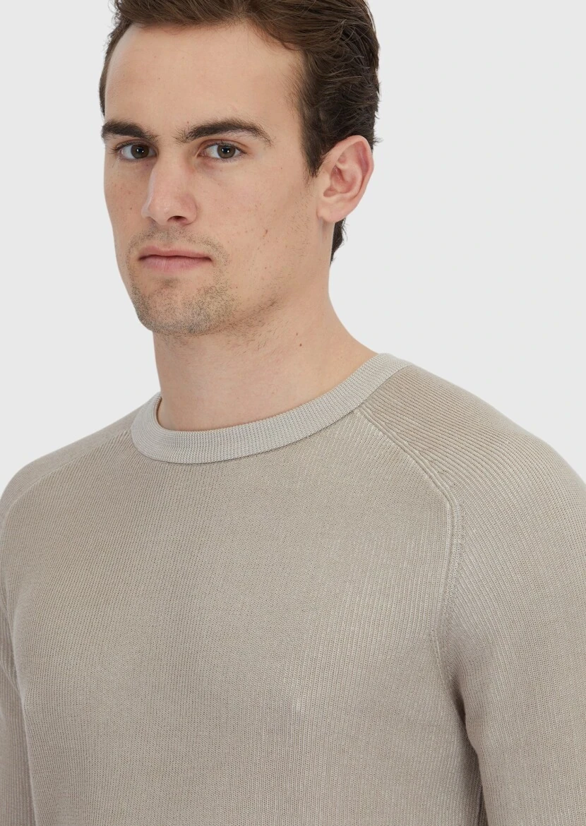 Beige Knitwear Sweatshirt - 4