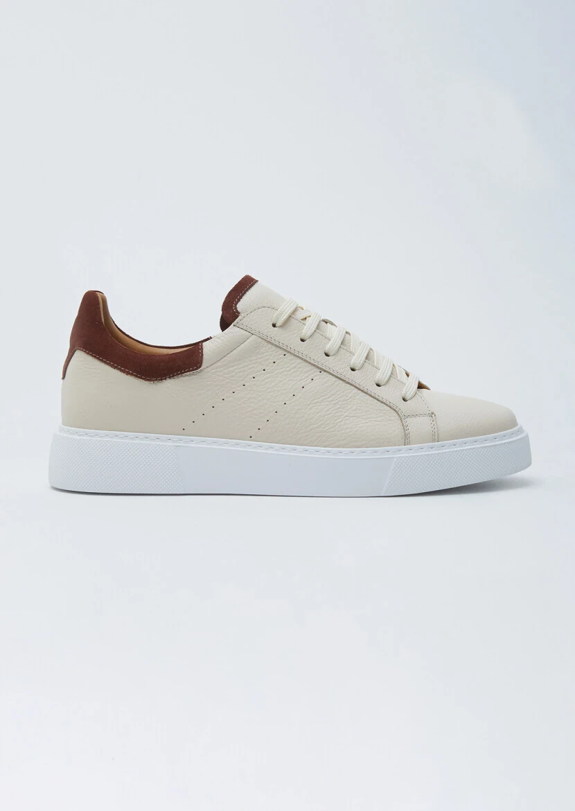 Beige Leather Sneaker - RAMSEY