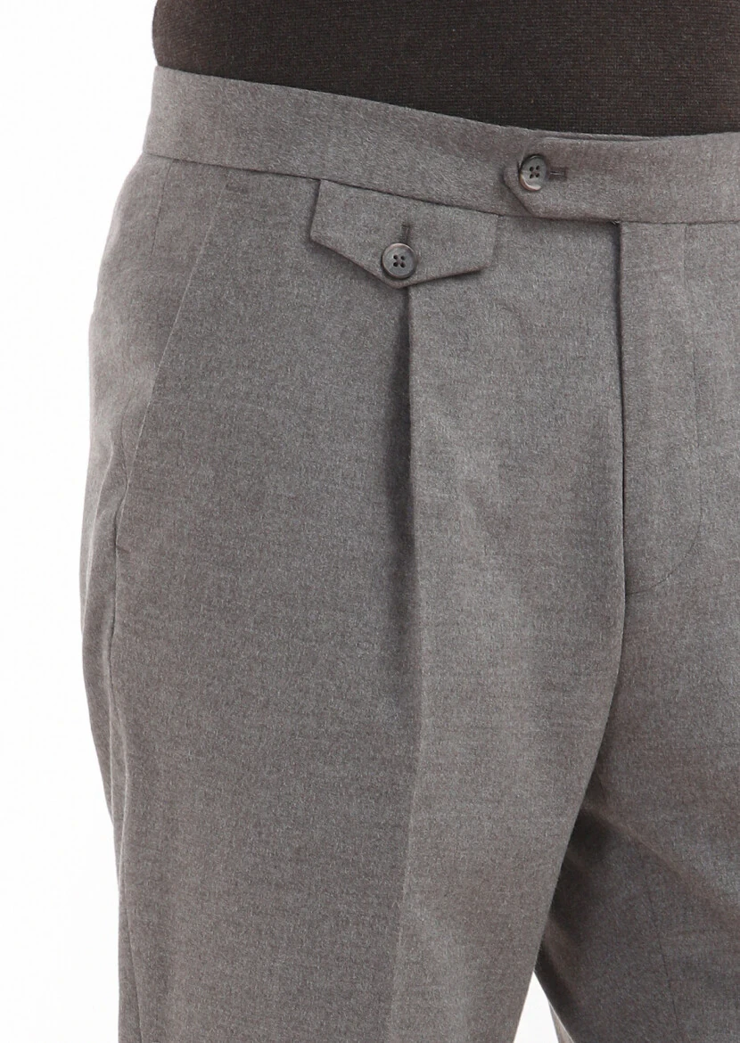 Beige Material Modern Fit Classical Trousers - 4