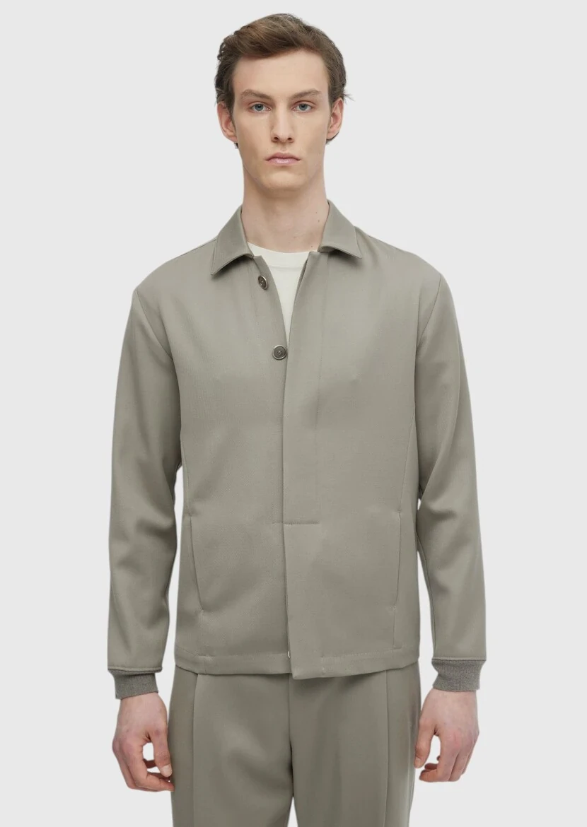 Beige Plain Comfort Fit 100% Wool Suit - RAMSEY