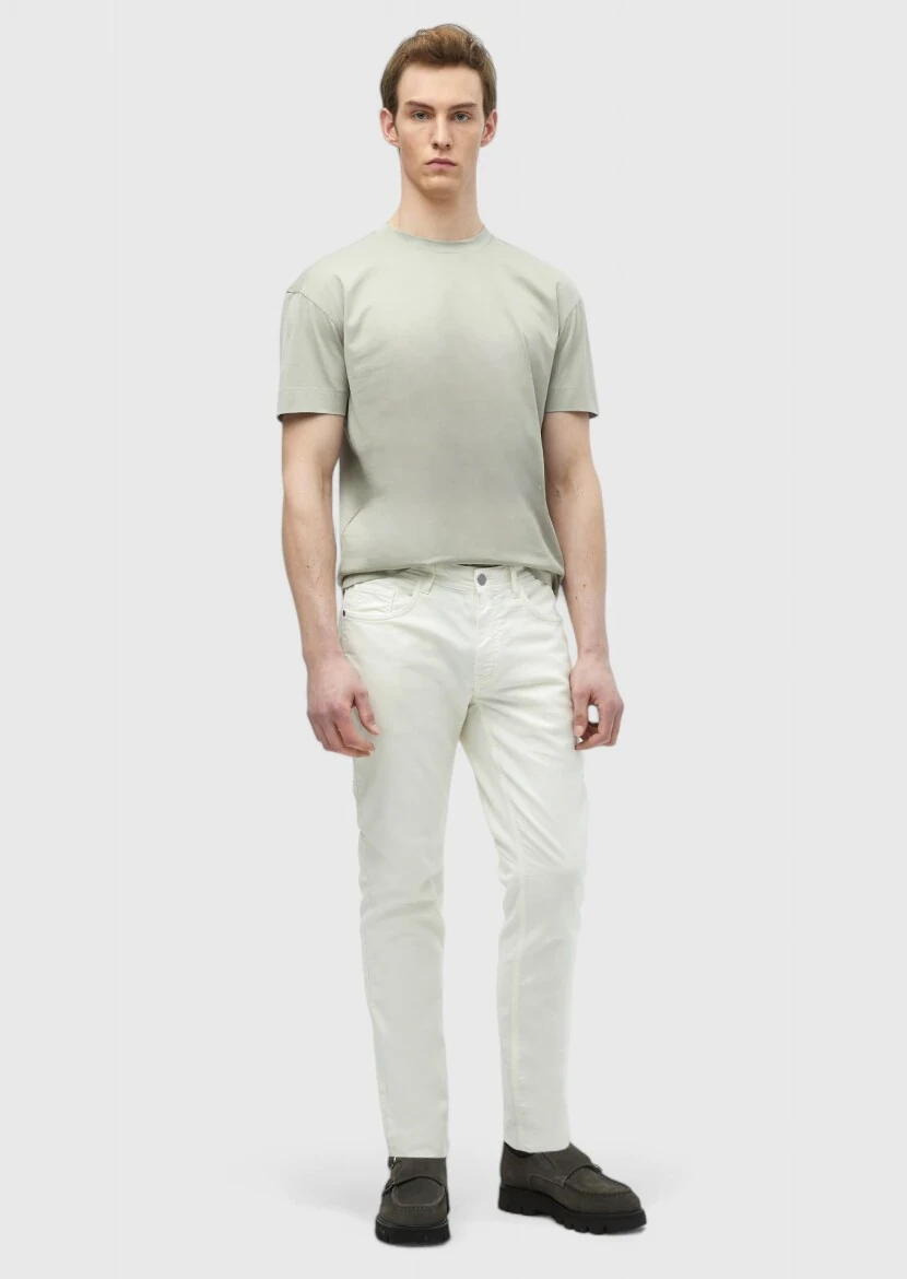 Beige Plain Crew Neck 100% Cotton T-Shirt 