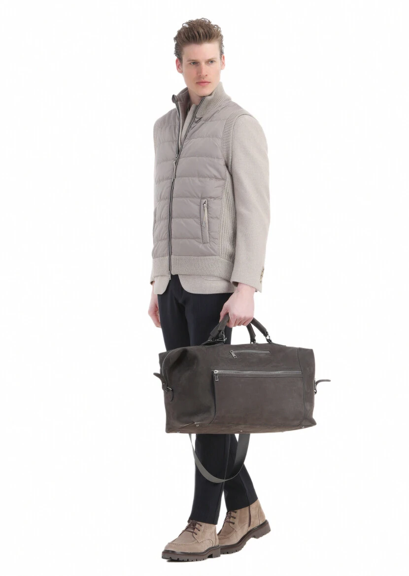 Beige Regular Fit Mock-Turtleneck Casual Knitting Knit Vest - RAMSEY