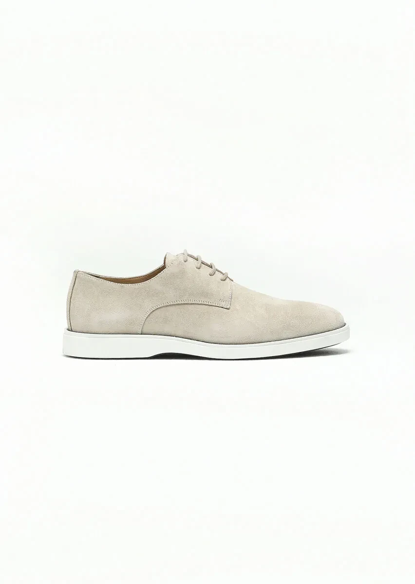 Beige Suede Casual Shoes - 1