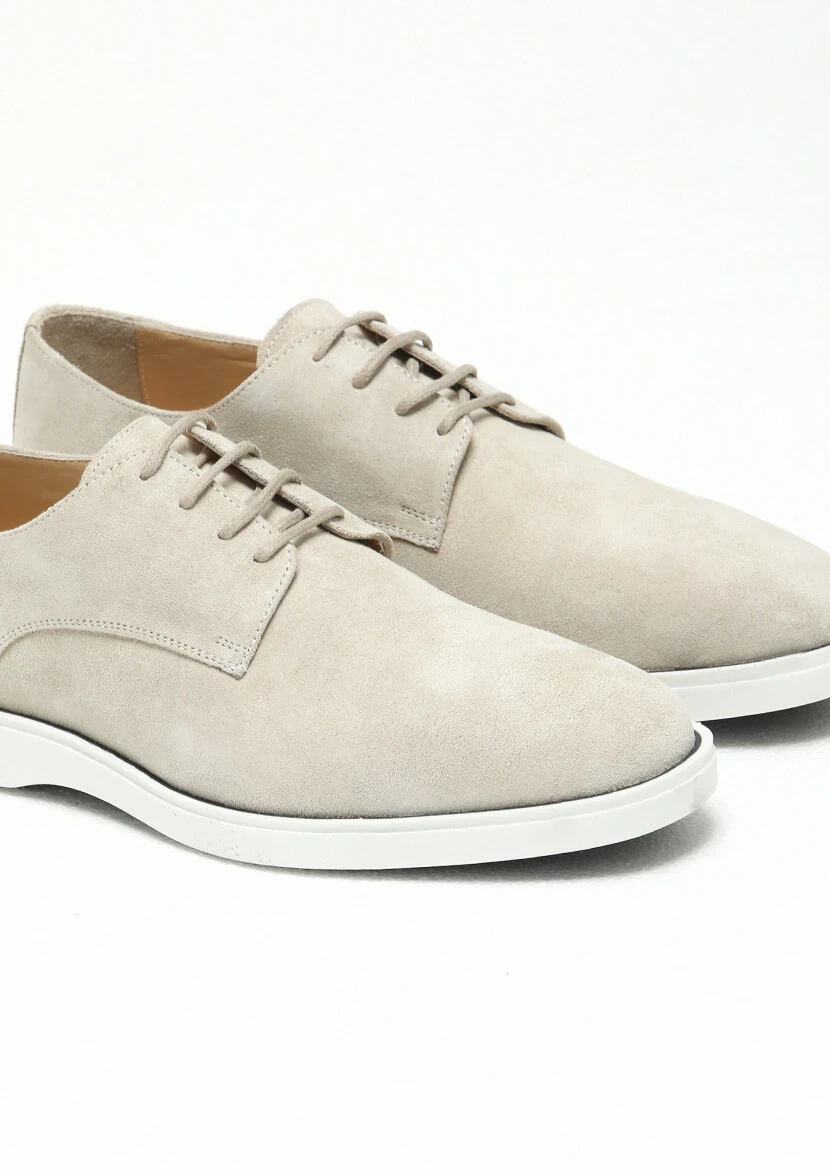 Beige Suede Casual Shoes - 3