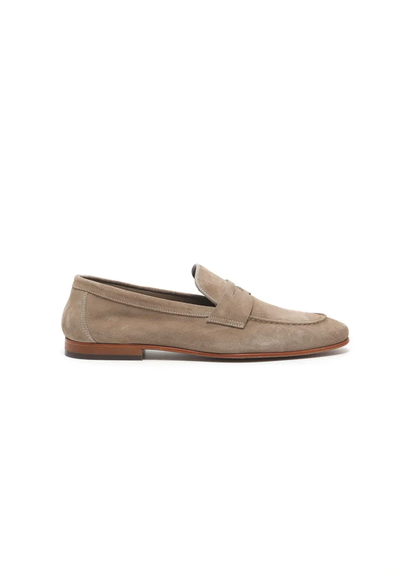 Beige Suede Classical Loafer - 1