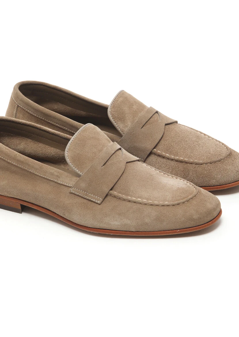 Beige Suede Classical Loafer - 3