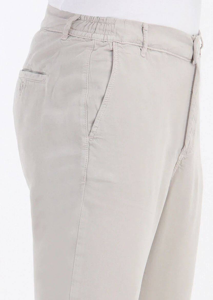 Beige Weaving Jogging Fit Casual Trousers - 2