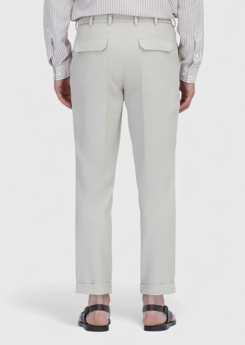 Bej Düz Dokuma Jogging Fit Casual Pantolon - 5