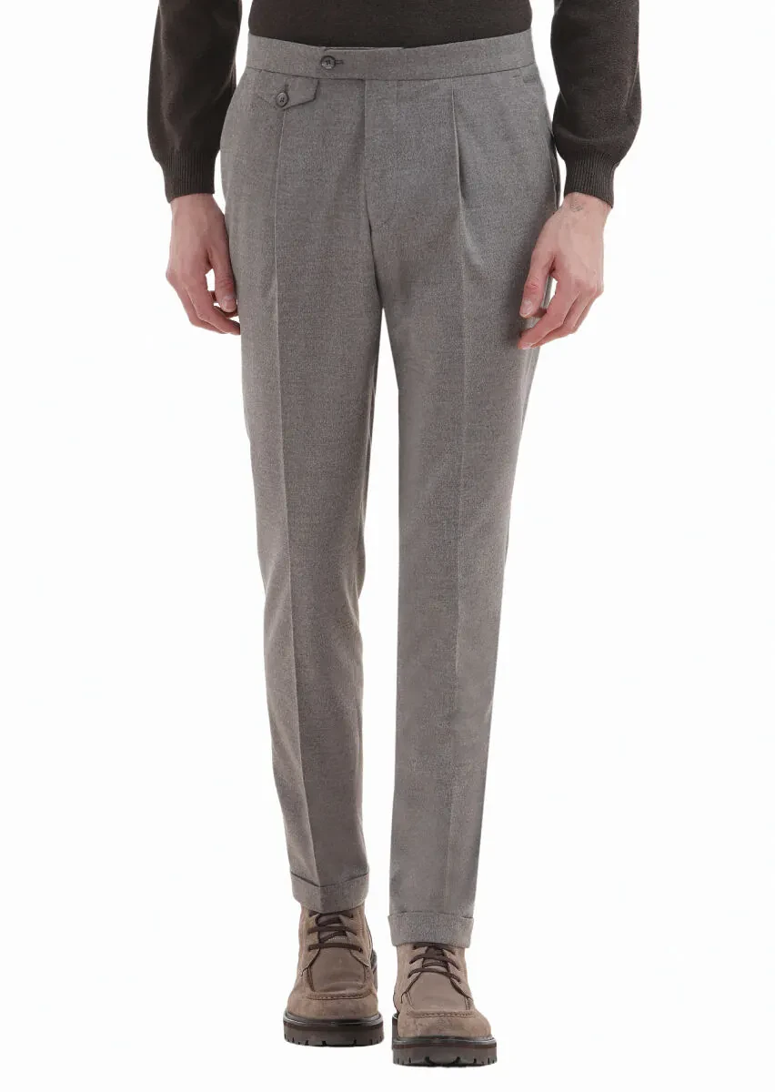 Bej Düz Kumaş Modern Fit Klasik Pantolon - 2