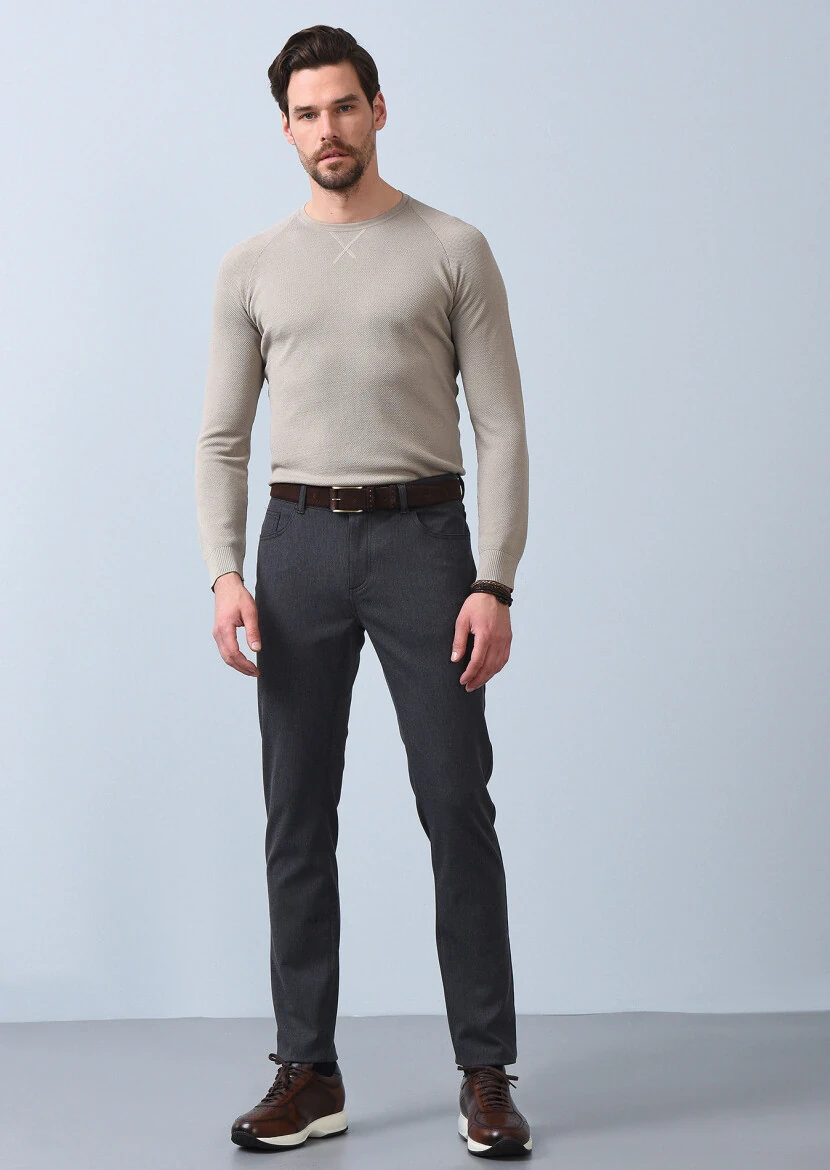 Bej Jakarlı Triko Kazak - 3