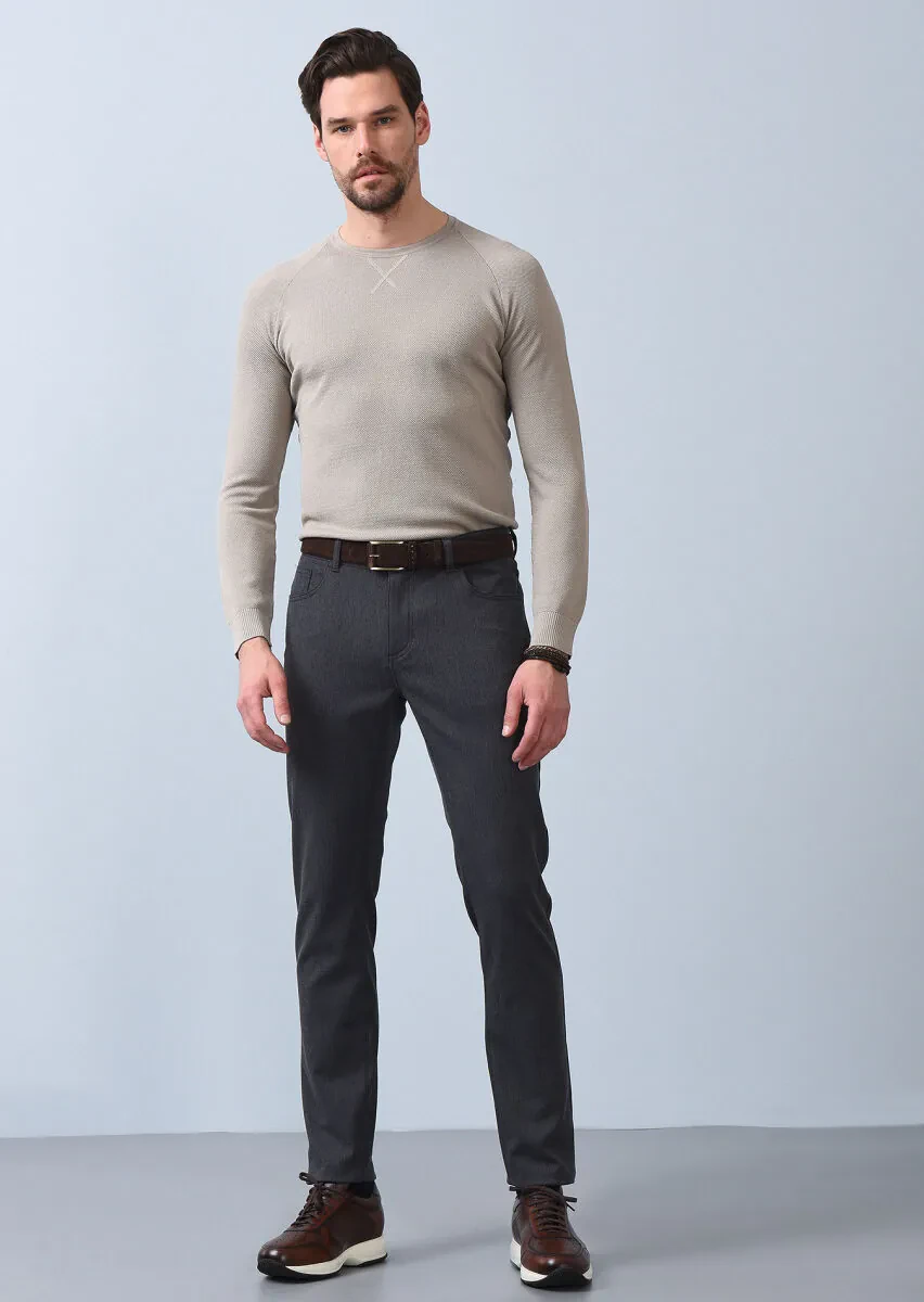 Bej Jakarlı Triko Kazak - 3