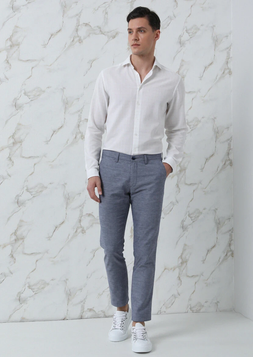 Bej Kareli Regular Fit Dokuma Casual %100 Pamuk Gömlek - 2