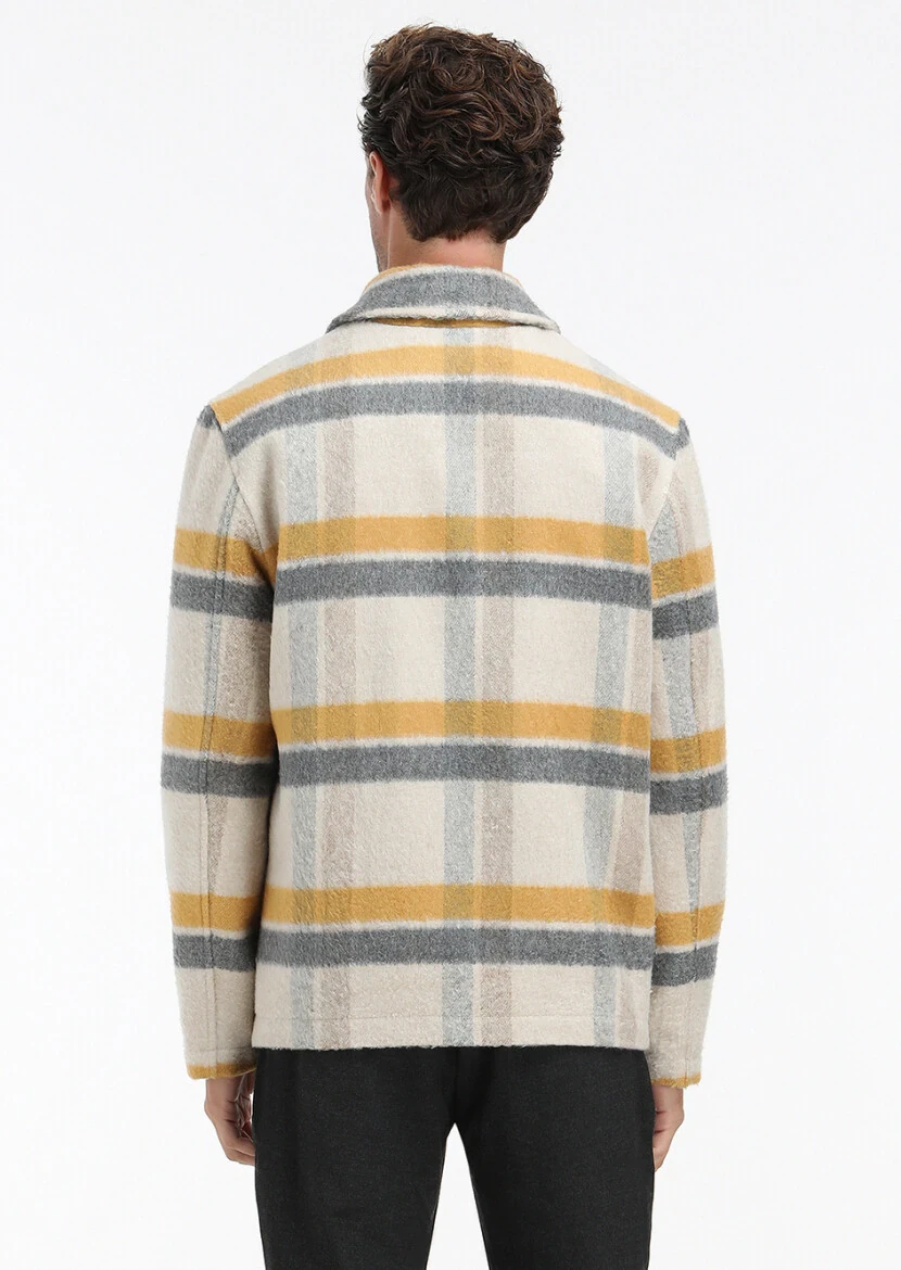 Bej Regular Fit Bebe Yaka Casual Dokuma Mont - 7