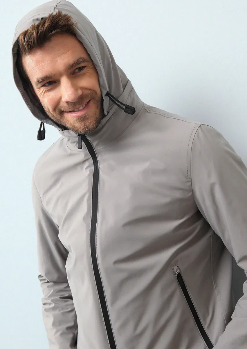 Bej Regular Fit Dik Yaka Casual Dokuma Mont - 1