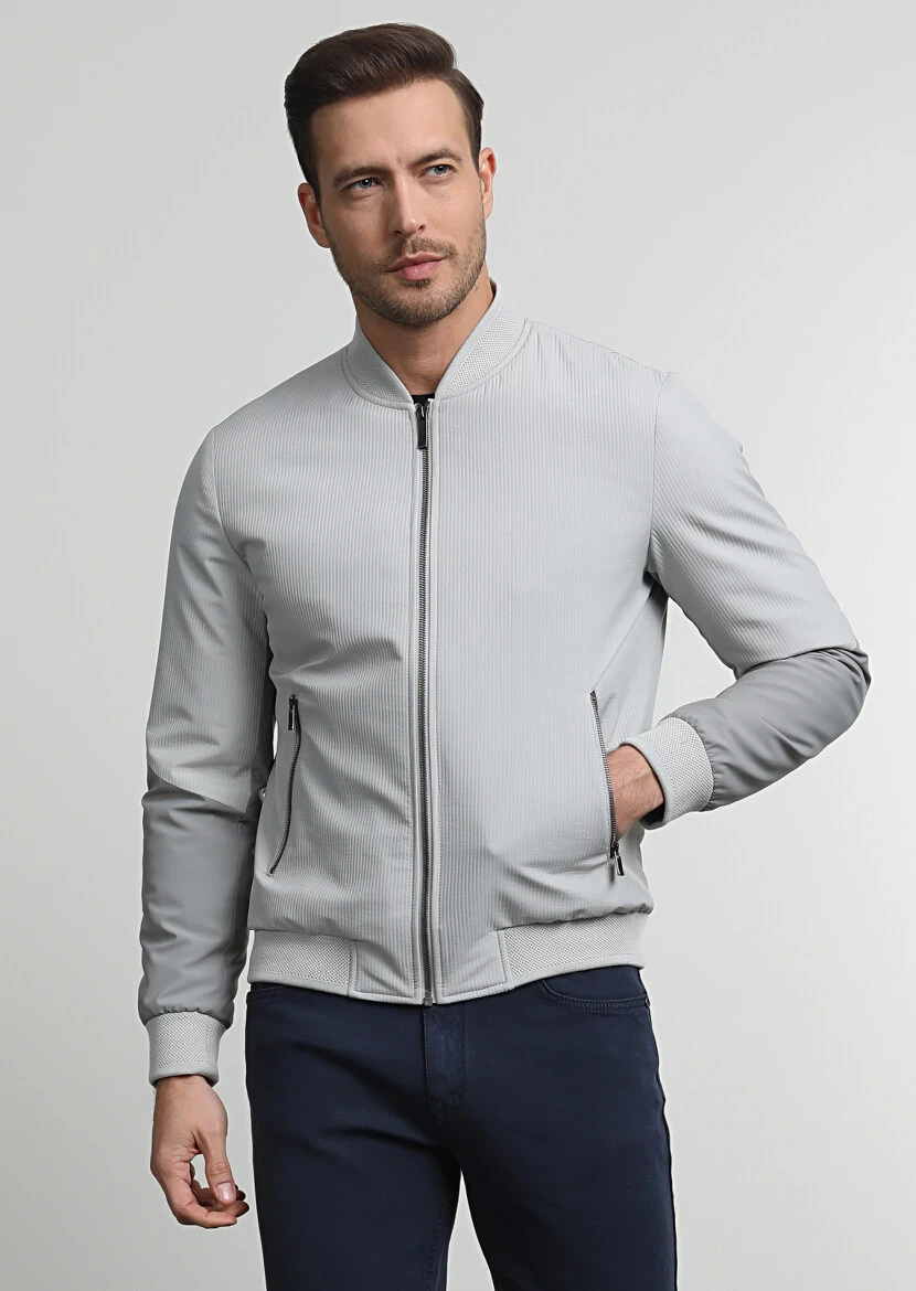 Bej Regular Fit Dik Yaka Casual Dokuma Mont - 3